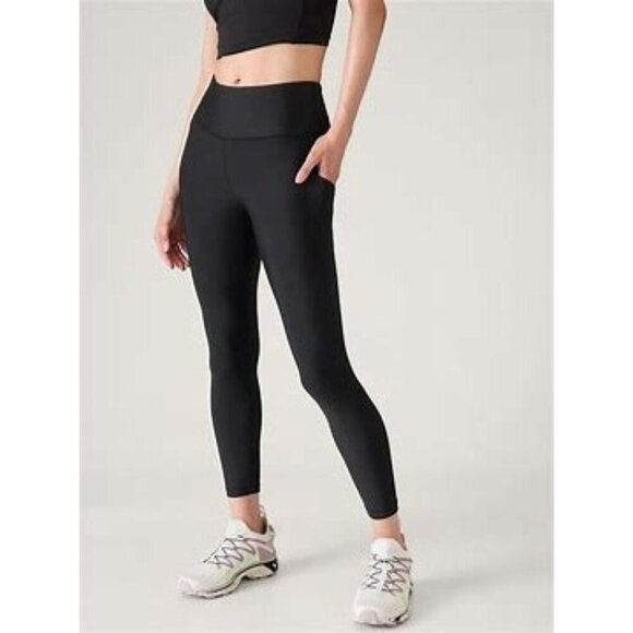 Athleta Black Interval Stash High Rise 7/8 Leggings Small - Picture 1 of 10
